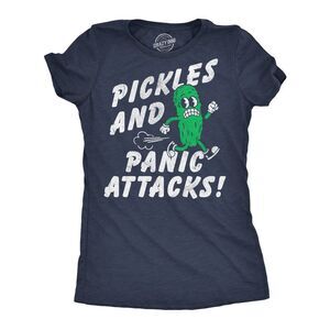 Womens Funny T Shirts Pickles And Panic Attacks Sarcastic Food Graphic Novelty